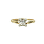 Pretty 2 tone Vintage Solitaire Engagement Ring