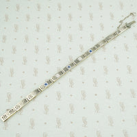 1920's diamond and sapphire filigree bracelet