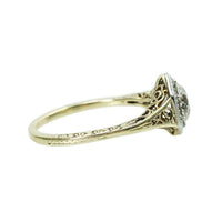 Art Deco Filigree Engagement Ring set with an Old Euro