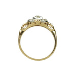 Old Mine Cut Diamond Two Tone Vintage Engagement Ring