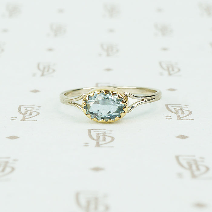 Gorgeous Oval Aquamarine Ring in Recycled Gold