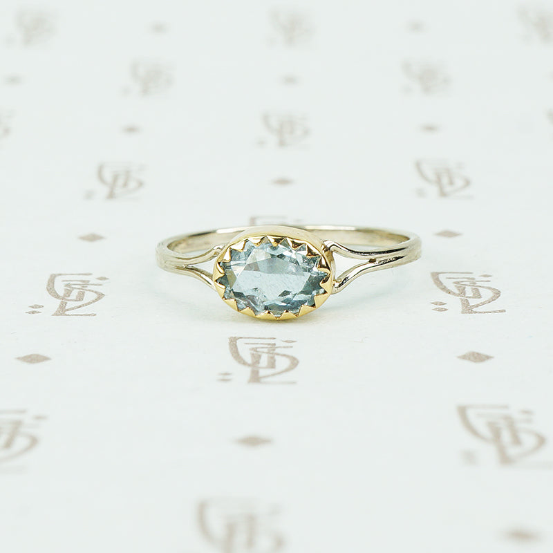 Gorgeous Oval Aquamarine Ring in Recycled Gold