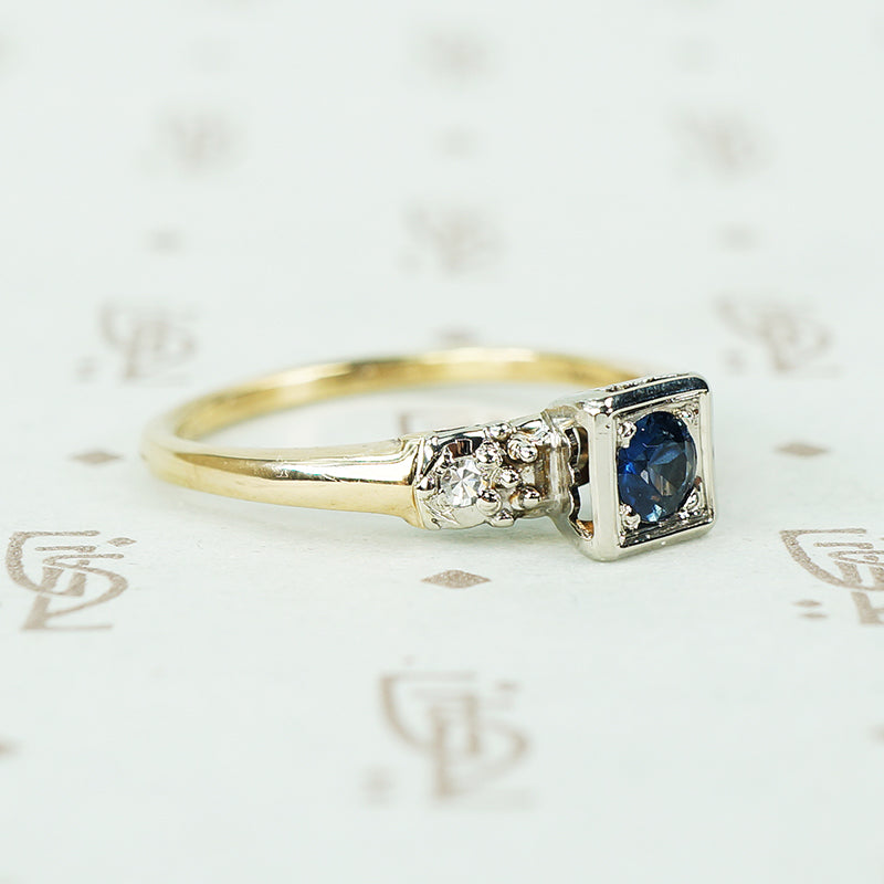 Vintage Sapphire Engagement Ring Circa 1940