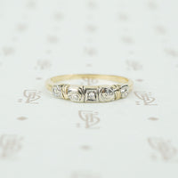 2 tone 14k gold 1940's diamond wedding set