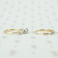 2 tone 14k gold 1940's diamond wedding set
