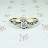 Pretty Low Profile Diamond Solitaire Engagement Ring