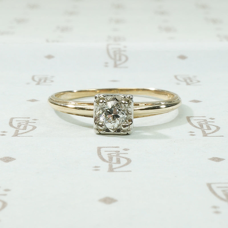 1940's 2-tone Gold Engagement Ring