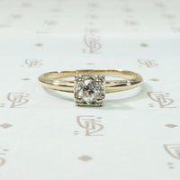 1940's 2-tone Gold Engagement Ring