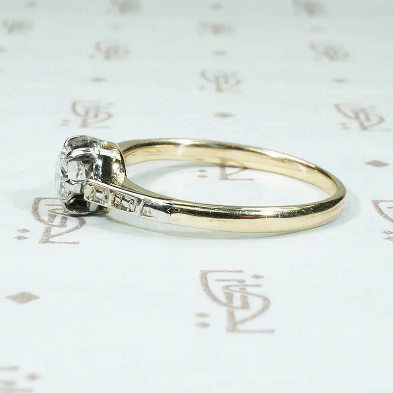 Pretty Low Profile Diamond Solitaire Engagement Ring