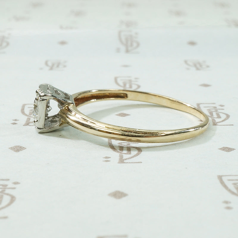 1940's 2-tone Gold Engagement Ring