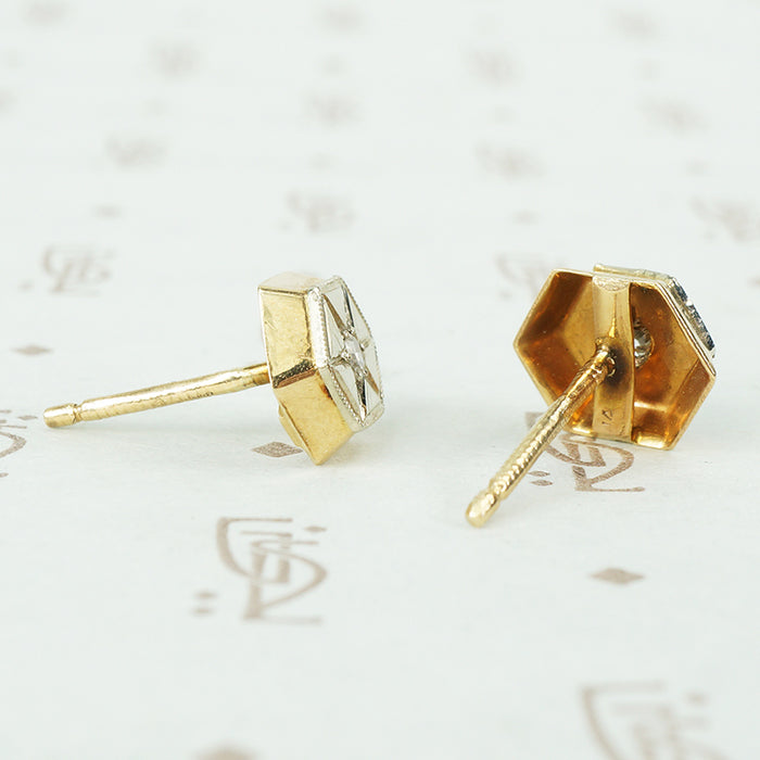 Vintage Diamond set Star Stud Earrings