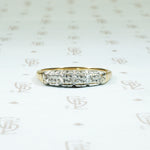 2 tone 14k white and yellow gold 5 diamond band circa 1940