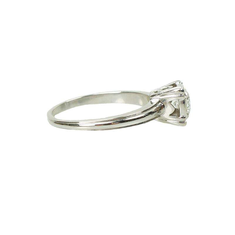 Simply Gorgeous Vintage 50s White Gold Diamond Solitaire