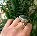 The Most Amazing Moss Agate Modernist Silver Ring