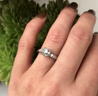 Old Euro Diamond and Platinum Engagement Ring