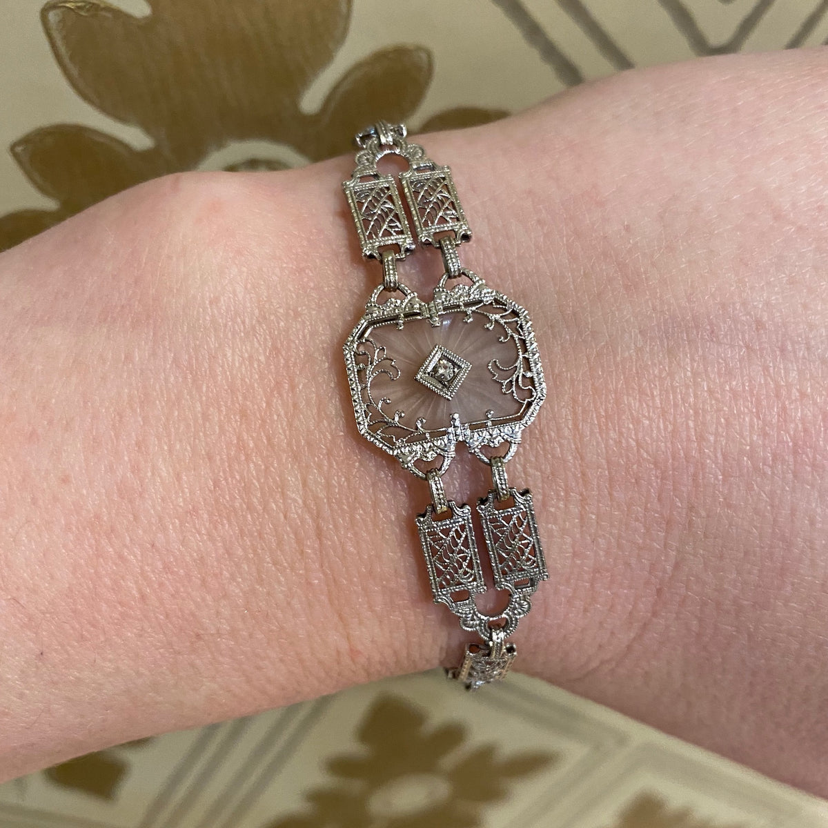 Beautiful Art Deco Camphor Glass Bracelet