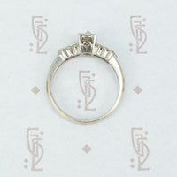 1940's white gold bow tie diamond engagement ring side view
