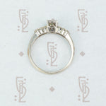 1940's white gold bow tie diamond engagement ring side view
