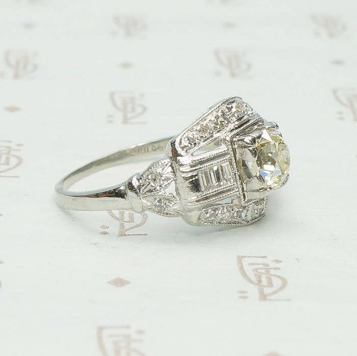 1930's Deco Platinum OMC Diamond Beauty