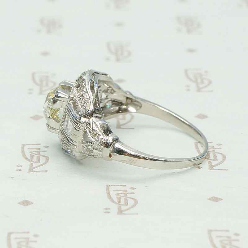 1930's Deco Platinum OMC Diamond Beauty