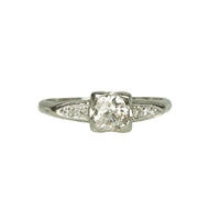 1930's Platinum Old Euro Diamond Engagement Ring