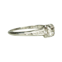 1930's Platinum Old Euro Diamond Engagement Ring