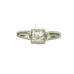 Pretty Vintage 1930's Diamond Ring - Gem Set Love