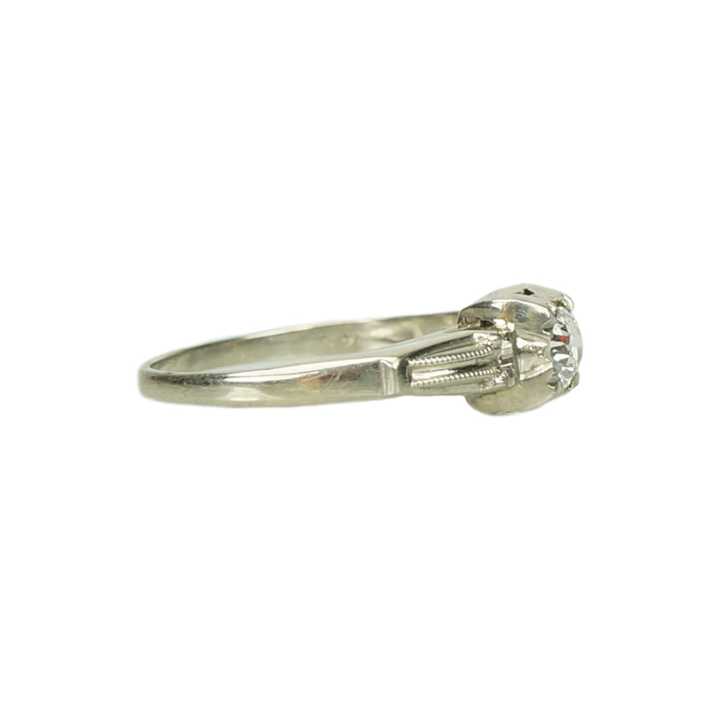 Pretty Vintage 1930's Diamond Ring - Gem Set Love