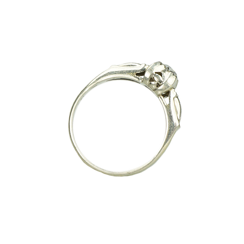 Pretty Vintage 1930's Diamond Ring - Gem Set Love