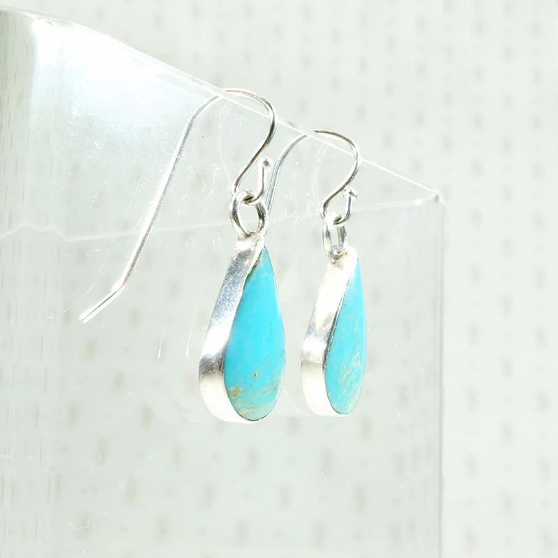 Teardrops of Sky Blue Turquoise Dangle Earrings