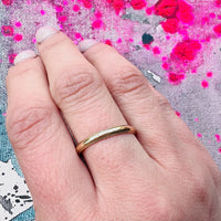 Slim Gold Wedding Band with Stepped Edge
