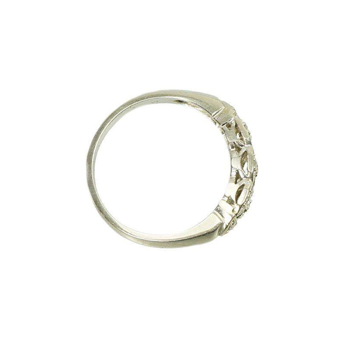 Vintage Double Row Diamond Band White Gold