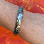 Pretty Engraved Sterling Silver Bangle Bracelet