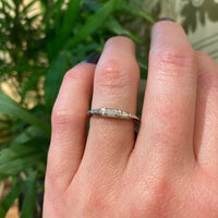 Classic 1950's Platinum Baguette Diamond Wedding Band