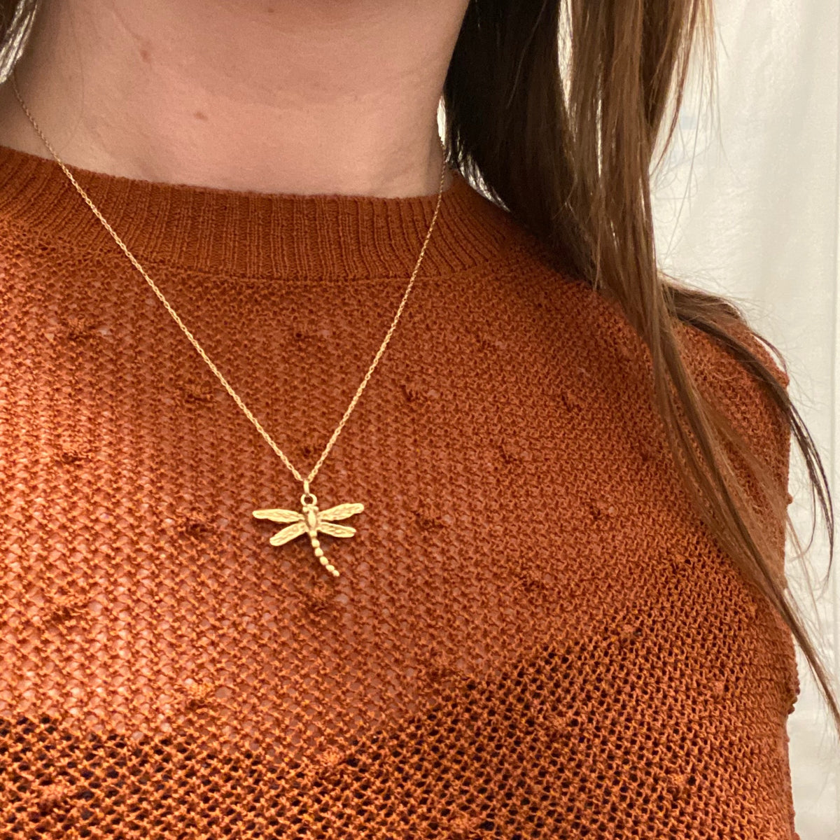 The Vintage 14k Gold Dragonfly Necklace