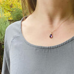 Amethyst Cabochon in Gold Bezel Pendant