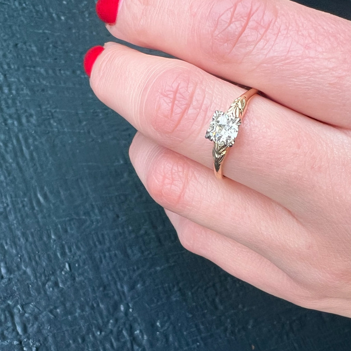 Old Mine Diamond Engagement Ring