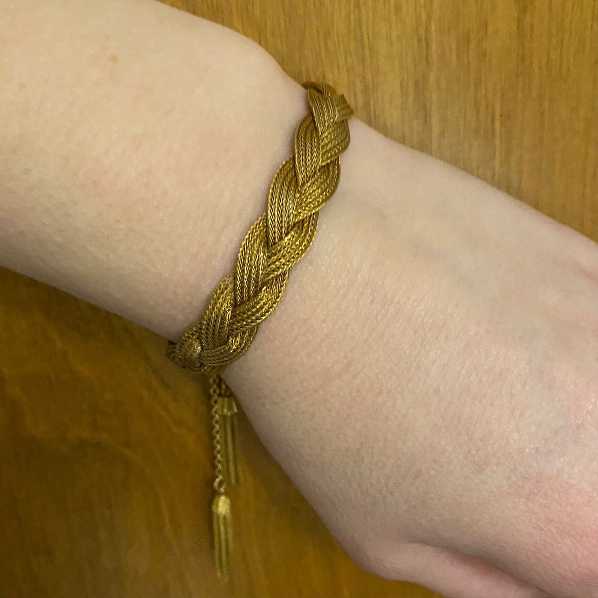 Brilliant Foxtail Mesh Braid & Tassel Bracelet