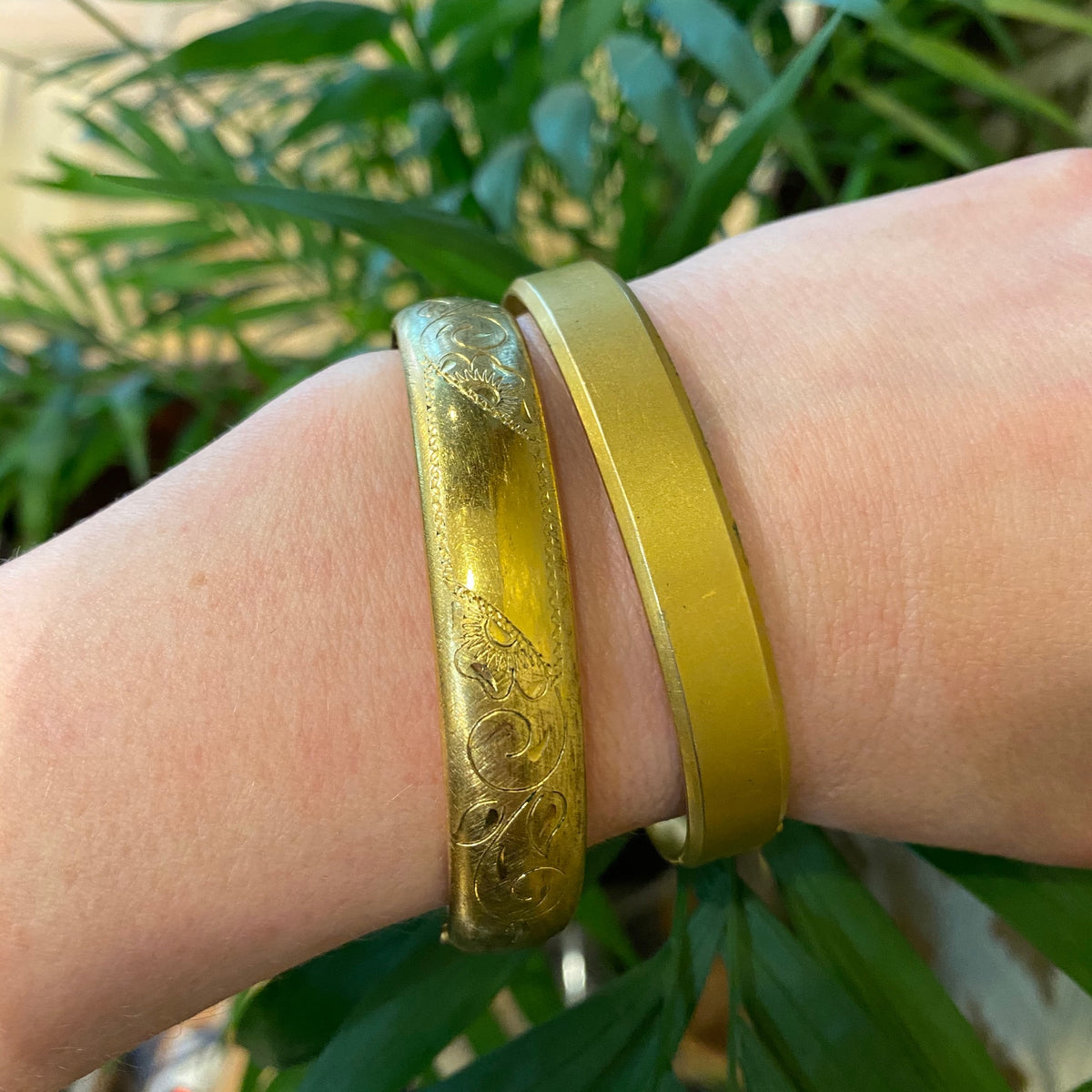 Vintage Engraved Gold Filled Bangle