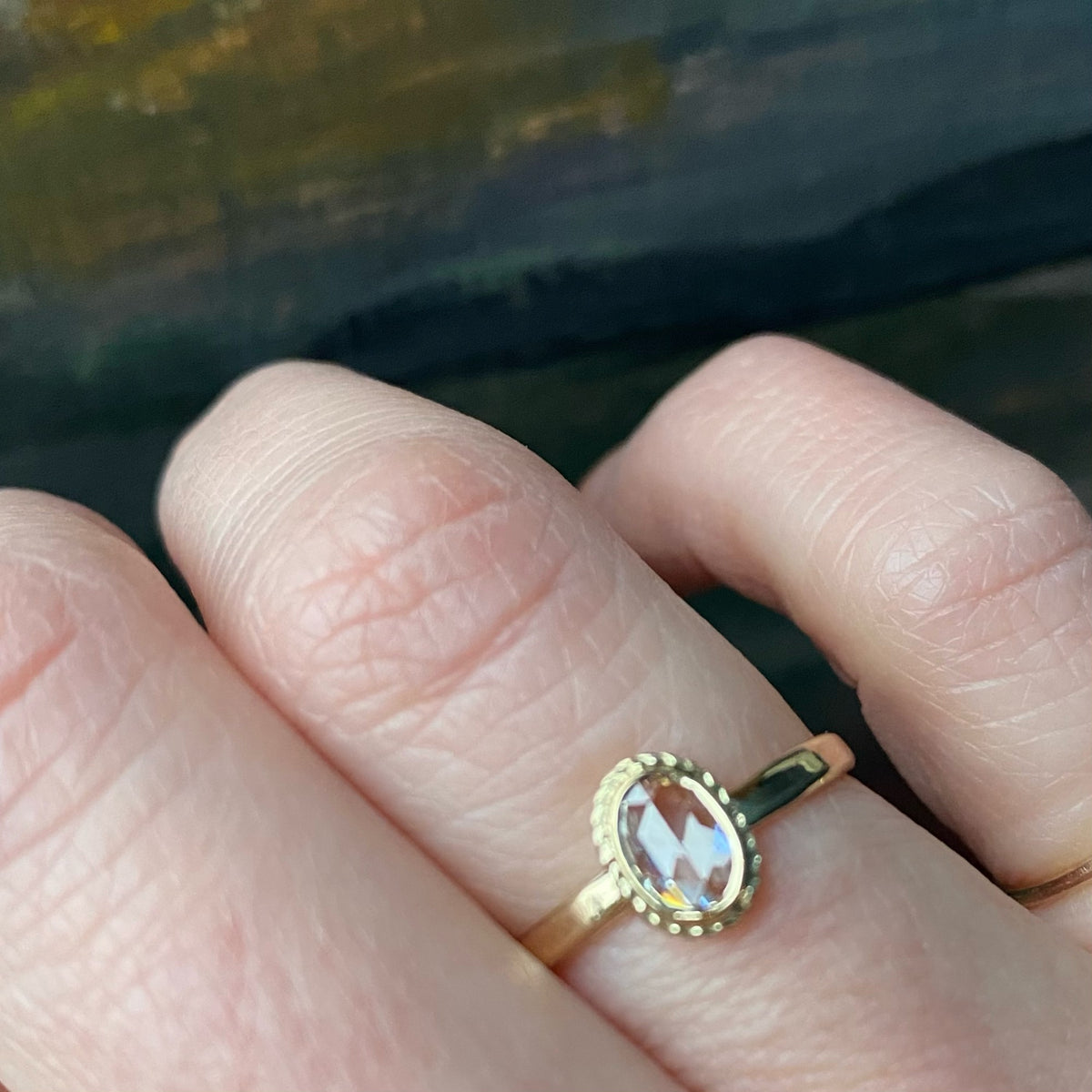 Exquisite Fancy Light Brown Rose Cut Diamond Solitaire