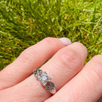 Diamond Engagement Ring with Engraved Flowers