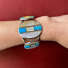 Radiant Mother of Pearl & Turquoise Inlay Cuff