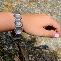 Distressed Silver Disc Brutalist Bracelet