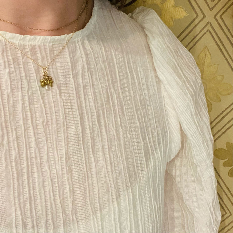 Highly Detailed Engraved Gold Grape Leaf Pendant