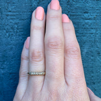 Sweet & Subtle Diamond Band with Forget Me Nots