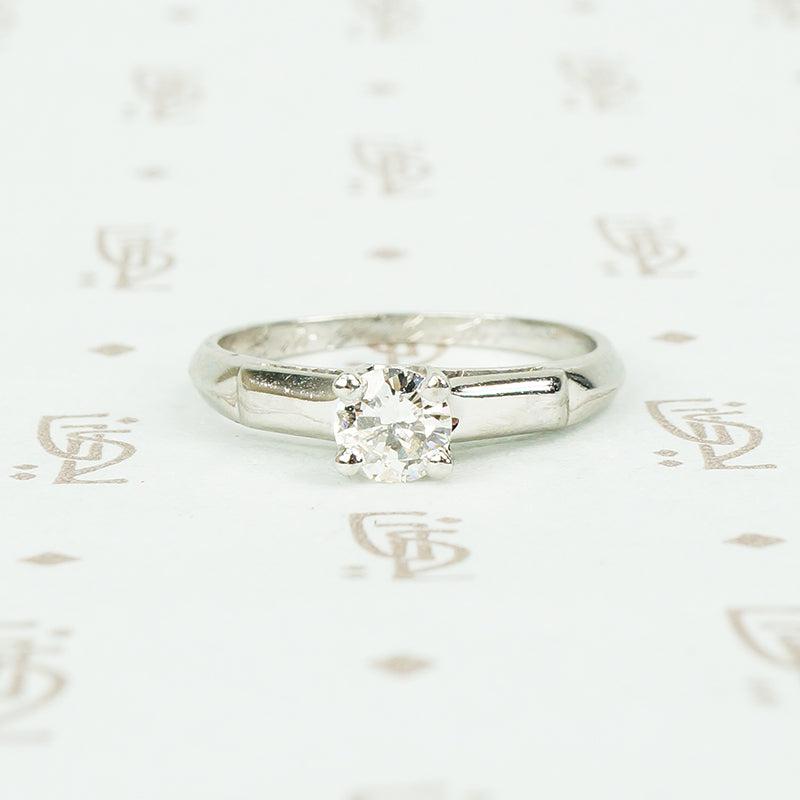 platinum .35ct diamond solitaire vintage circa 1940