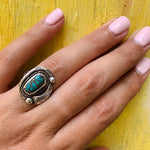 Hand Made Native American Ring with Leaf & Horseshoe