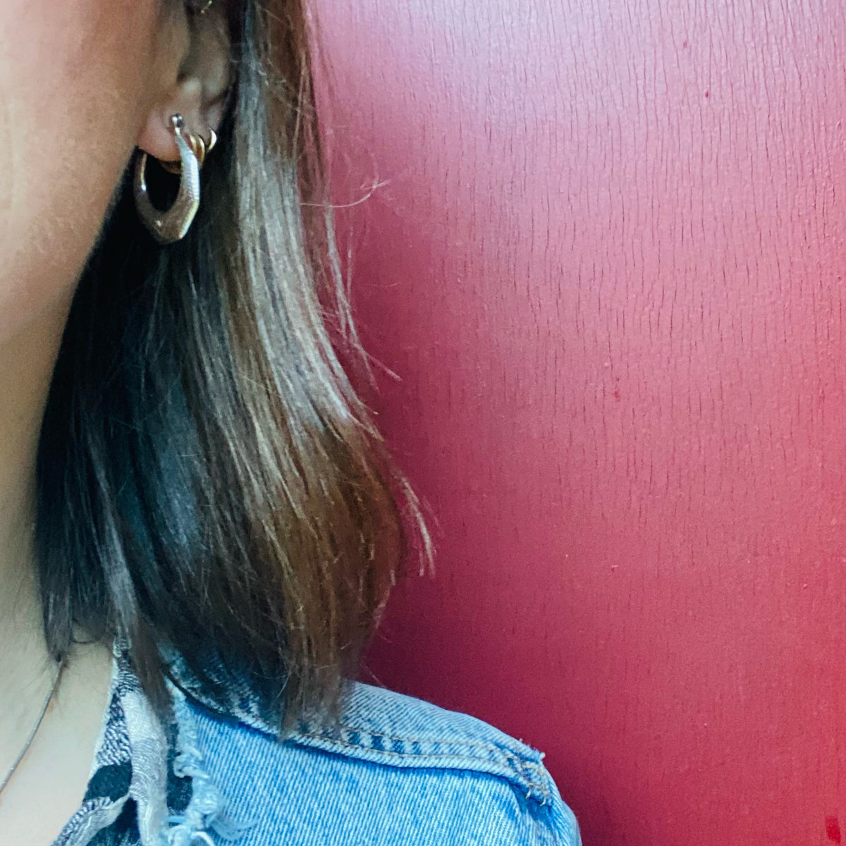Engraved Sterling Silver Vintage Hoops