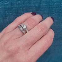 NOS Two-Tone Old Euro Diamond Wedding Set