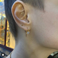 Delightful Pair of Antique Cushion Cut Diamond Drop Earrings